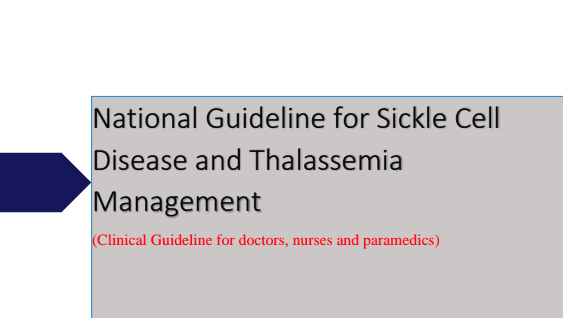 National Guideline for Sickle Cell Anaemia and Thalassemia