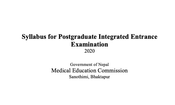 Syllabus for Postgraduate Integrated Entrance Examination
