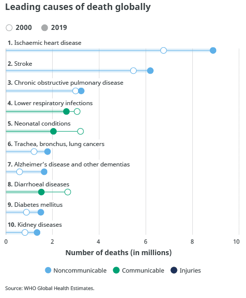 The top 10 causes of death