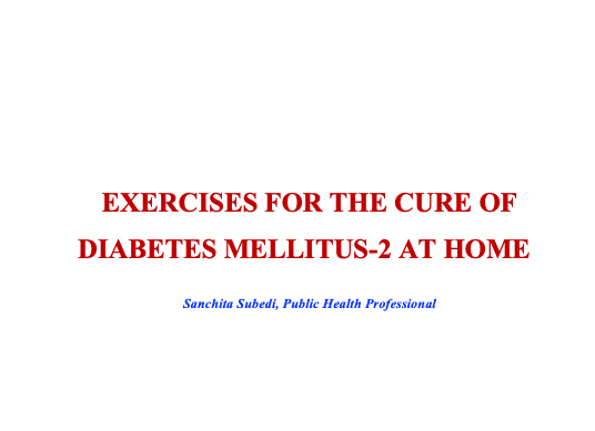 Exercises for the Cure of Diabetes Mellitus-2 at Home
