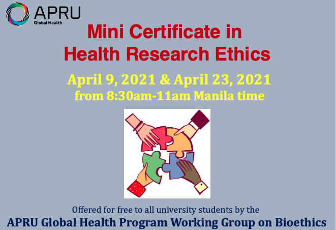 APRU Global Health Mini Certificate Program in Health Research Ethics