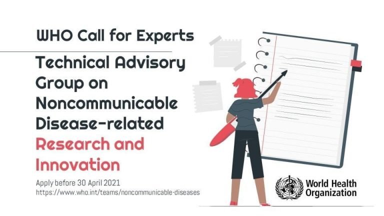 Call for Experts-Technical Advisory Group on NCDs-related Research and Innovation