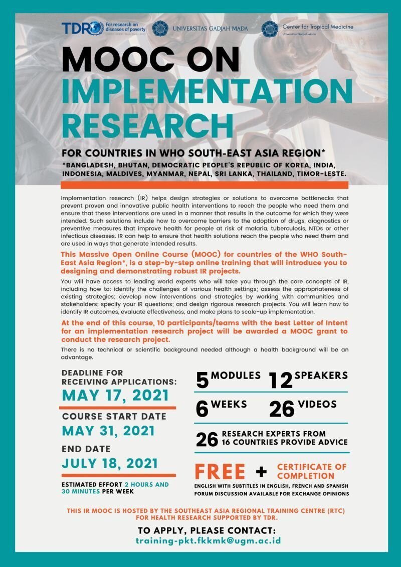 MOOC- Learn Implementation Research (IR) on Infectious Diseases of Poverty online