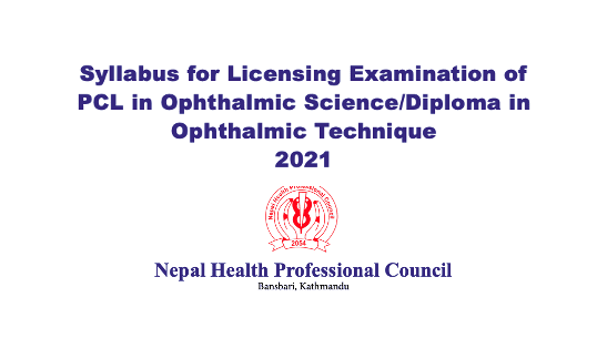Syllabus for Licensing Examination of PCL in Ophthalmic Science