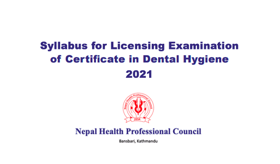 Syllabus for Licensing Examination of Certificate in Dental Hygiene 2021