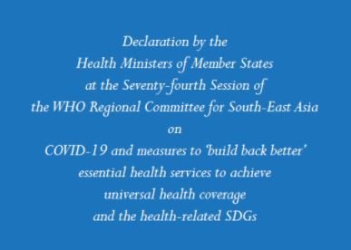 WHO South-East Asia countries resolve to reorient and strengthen health systems