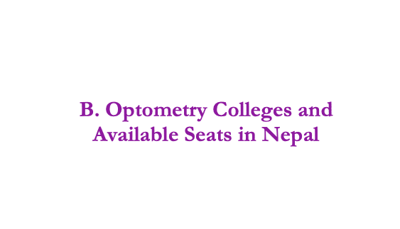 B.Optometry Colleges and Available Seats in Nepal