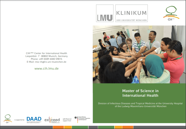 Call for Applications! Master of Science program in International Health (MSc IH)