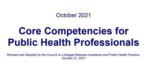 Core Competencies for Public Health Professionals