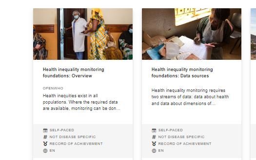 WHO Health Inequality Monitoring Course Series