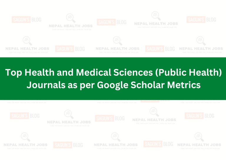 <strong>Top Health and Medical Sciences (Public Health) Journals as per Google Scholar Metrics</strong>