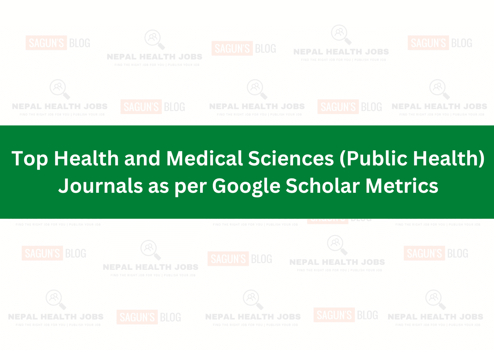 <strong>Top Health and Medical Sciences (Public Health) Journals as per Google Scholar Metrics</strong>