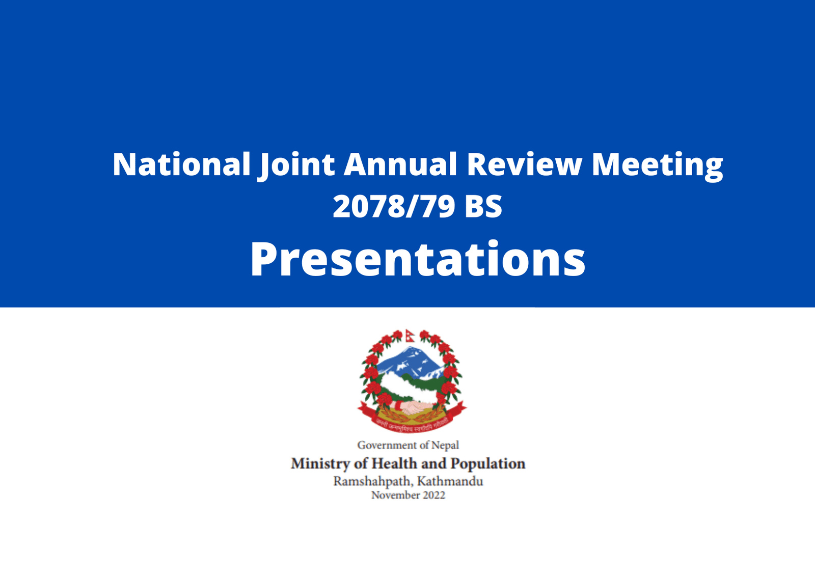 National Joint Annual Review Meeting Presentation Slides