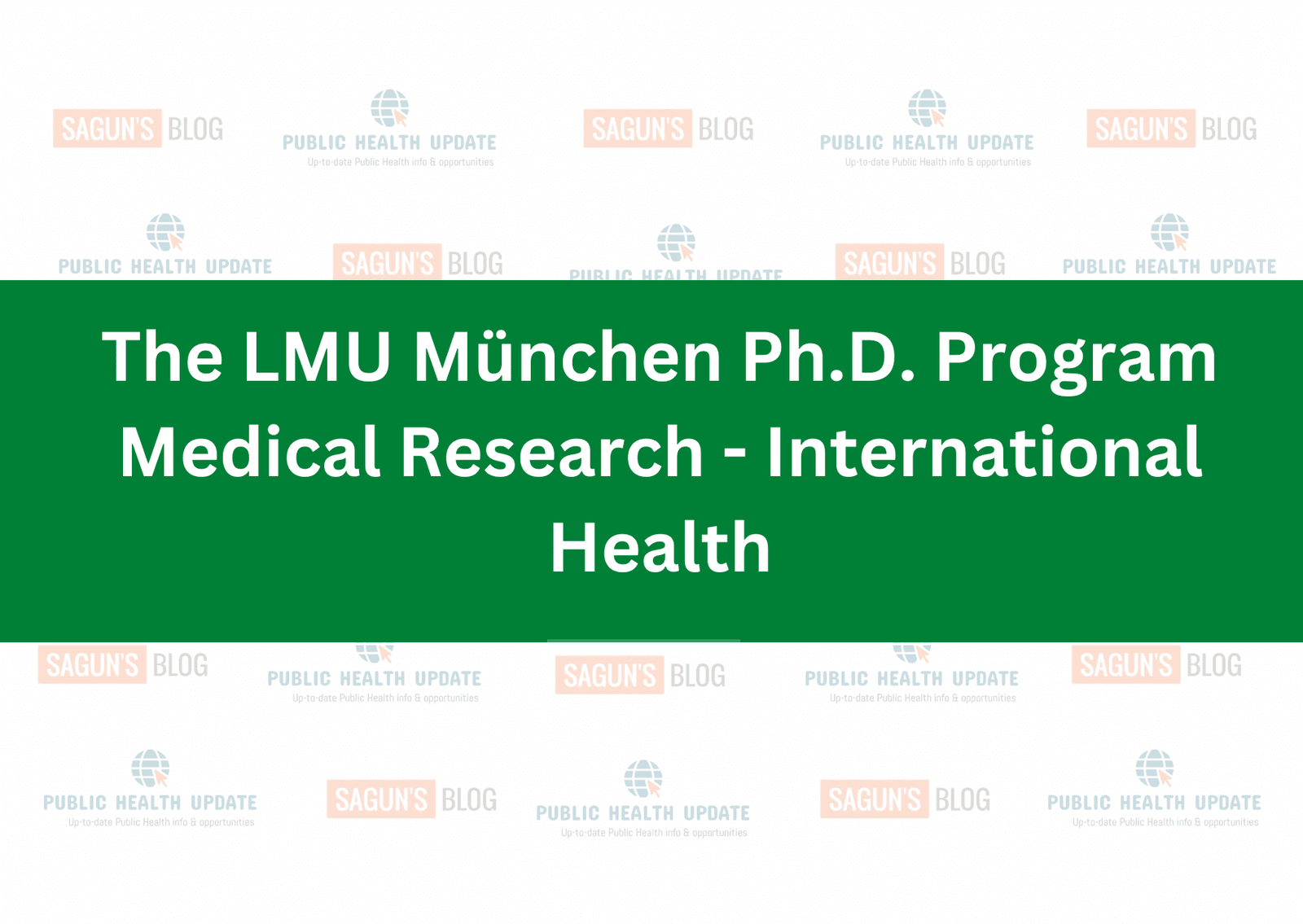 LMU München Ph.D. Program Medical Research – International Health