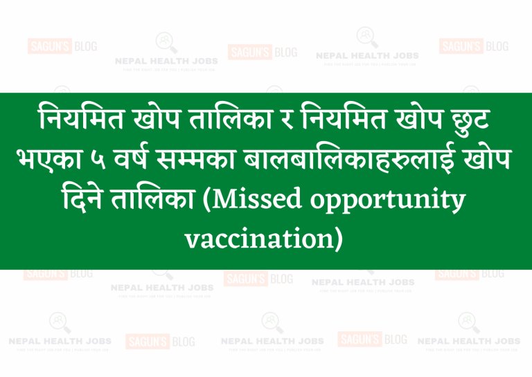 Schedule for Missed Opportunity Vaccination in Nepal