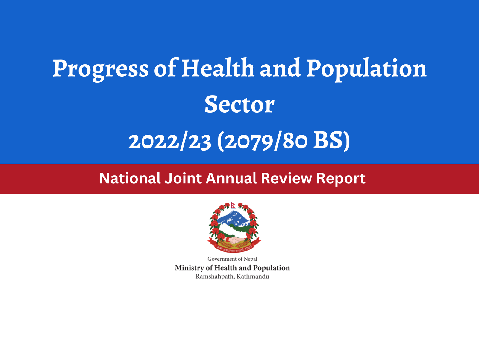 Progress of Health and Population Sector 2022/23 (2079/80 BS)