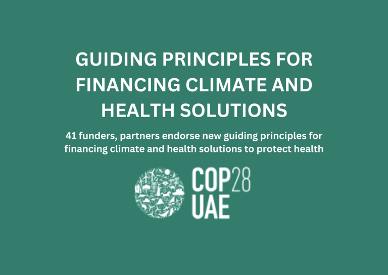 Guiding Principles for Financing Climate and Health Solutions