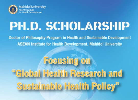 Mahidol University Ph.D Scholarship in Health and Sustainable Development Scholarships