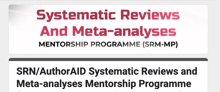 Call for Applications: Systematic Reviews Mentorship Programme!