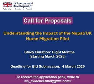 Call for Proposals: Understanding the Impact of the Nepal/UK Nurse Migration pilot