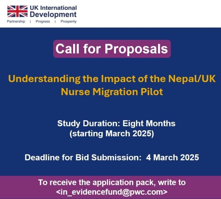 Call for Proposals: Understanding the Impact of the Nepal/UK Nurse Migration pilot
