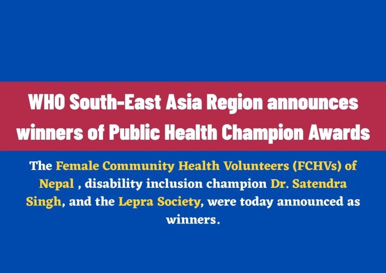 WHO South-East Asia Region announces winners of Public Health Champion Awards
