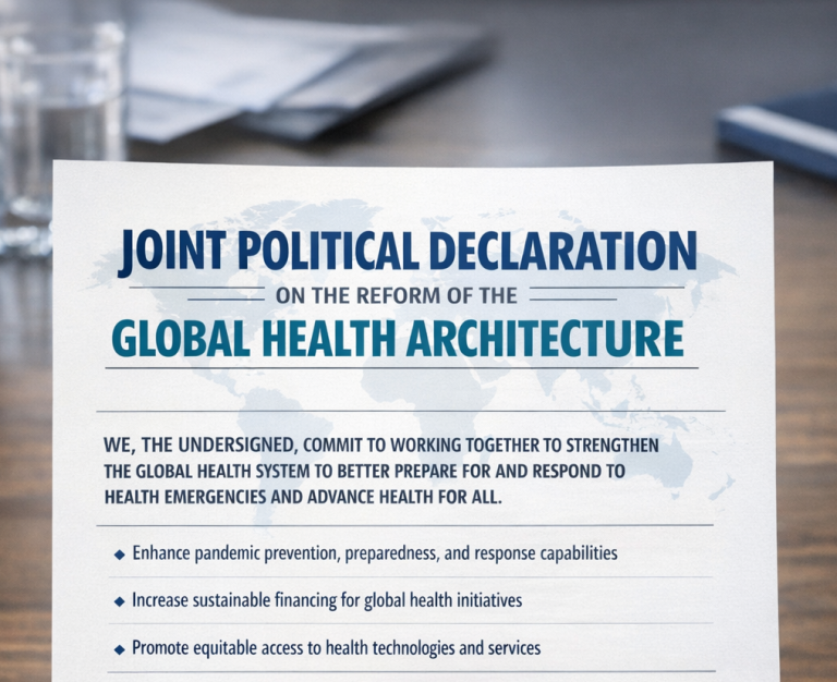 Joint political declaration on the reform of the global health architecture
