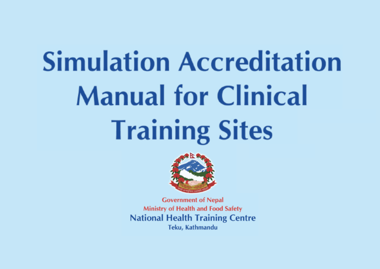 Simulation Accreditation Manual for Clinical Training Sites